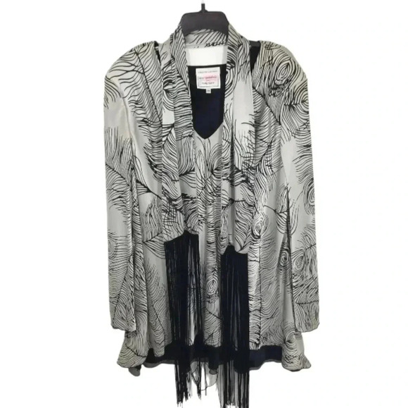 {Amy Michelson for Holly Harp} Vintage Feather Print Dress - Picture 4 of 14